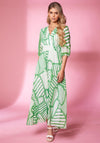 Kate Cooper Asymmetric Striped A-Line Maxi Dress, Apple