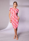 Kate Cooper Round Neck Print Knee Length Dress, Chili