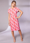 Kate Cooper Round Neck Print Knee Length Dress, Chili