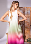 Kate Cooper Ombre Pleated Maxi Dress, Watermelon