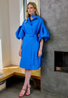 Kate Cooper Puff Sleeve Wrap Coat, Blue