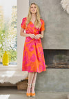Kate Cooper Printed Ruched Midi Dress, Orange