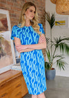 Kate Cooper Geometric Print Pencil Dress, Blue