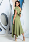 Kevan Jon Dotty Cowl Back Drape Dress, Green
