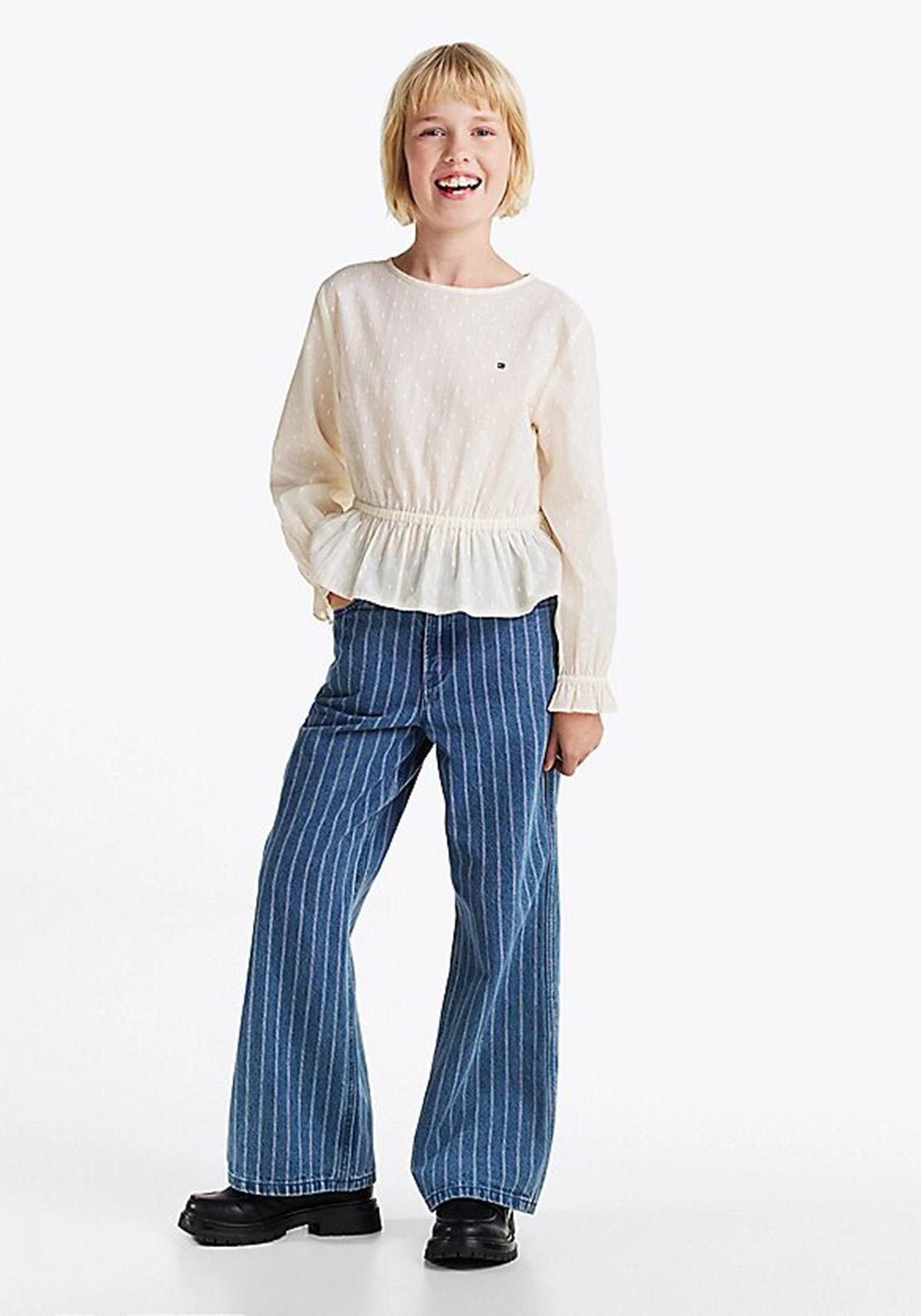 Tommy Hilfiger Older Girl Stripe Denim Jean, Blue