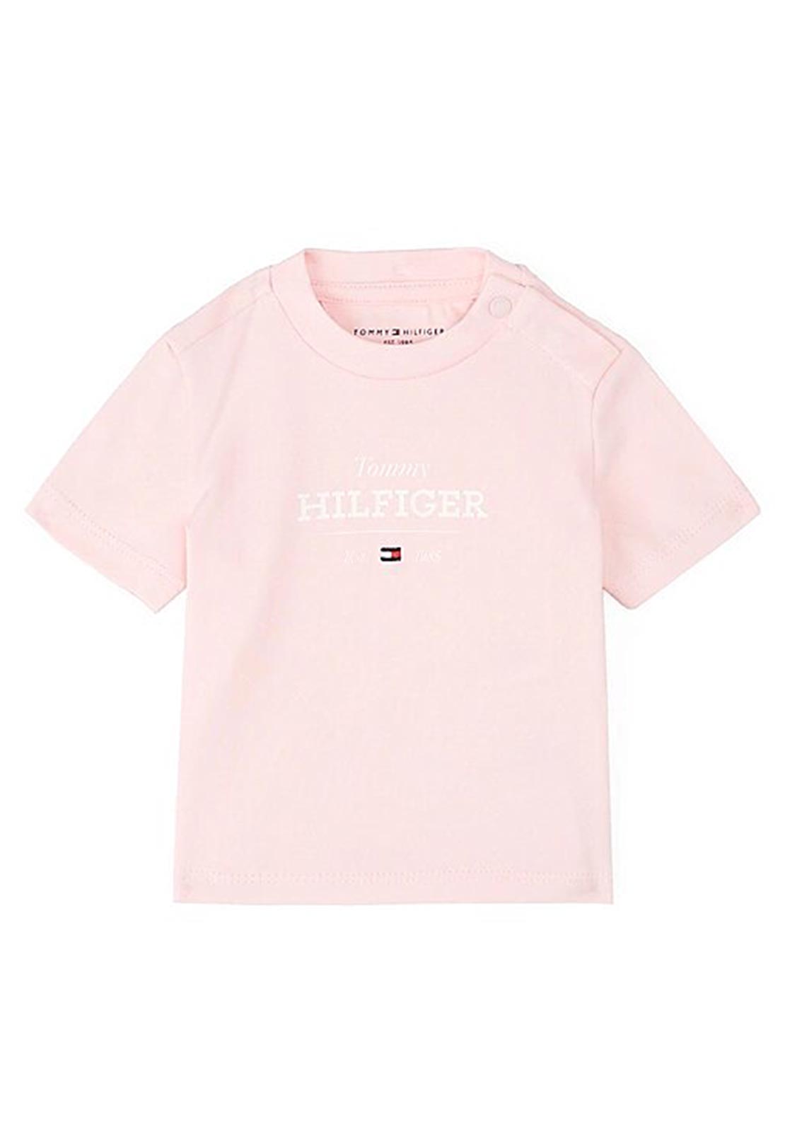 Tommy Hilfiger Baby Boy Logo Short Sleeve Tee, Pink