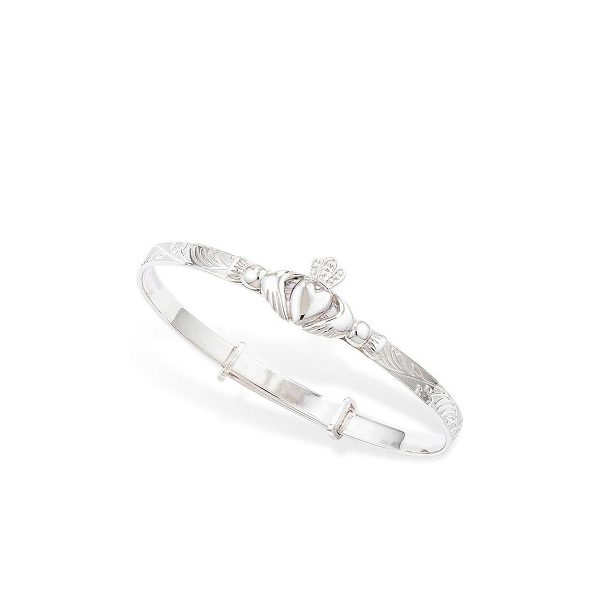 Kurate Claddagh Baby Bangle, Silver