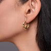 Kurate Claddagh Medium Hinged Hoop Earrings, Gold