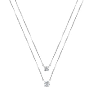 Kurate CZ Layer Necklace, Silver
