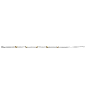 Kurate CZ X Bracelet, Silver & Gold
