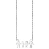 Sterling Silver Family Of 4 Necklace, Silver
