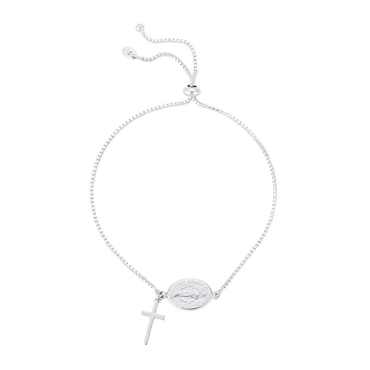 Kurate Miraculous Medal Bracelet, Silver