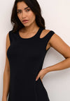 Kaffe Arka Cut Out Shoulder Midi Dress, Black