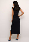 Kaffe Arka Cut Out Shoulder Midi Dress, Black