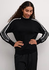 Kaffe Contrast Trim Sweater, Black