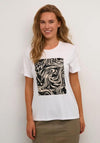 KAFFE Kaelin Graphic Square T-Shirt, White