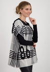 Monari Checked Rhinestone Poncho, Grey