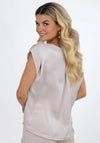 Kate & Pippa Alexa V- Neck Satin Feel Blouse, Beige