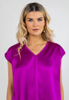 Kate & Pippa Alexa V- Neck Satin Feel Blouse, Magenta