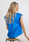 Kate & Pippa Alexa V-Neck Satin Feel Blouse, Blue