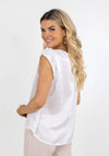 Kate & Pippa Alexa V-Neck Satin Feel Blouse, White