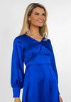 Kate & Pippa Birkin Satin Feel Midi Dress, Royal Blue