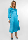 Kate & Pippa Birkin Satin Feel Midi Dress, Turquoise