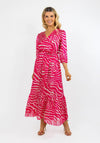 Kate & Pippa Modena Animal Print Maxi Dress, Fuchsia