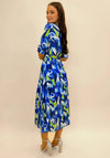 Kate & Pippa Positano Midi Dress, Blue & Lime