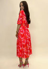Kate & Pippa Positano Midi Dress, Orange & Pink
