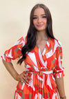 Kate & Pippa Positano Midi Dress, Orange Multi