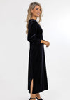 Kate & Pippa Streasa Velvet A-line Midi Dress, Black