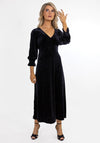 Kate & Pippa Streasa Velvet A-line Midi Dress, Black