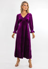 Kate & Pippa Streasa Velvet A-line Midi Dress, Purple