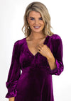 Kate & Pippa Streasa Velvet A-line Midi Dress, Purple
