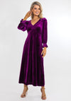 Kate & Pippa Streasa Velvet A-line Midi Dress, Purple