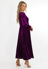 Kate & Pippa Streasa Velvet A-line Midi Dress, Purple