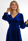 Kate & Pippa Streasa Velvet A-line Midi Dress, Navy