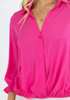 Kate & Pippa Tia V-Neck High Low Blouse, Pink