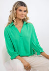 Kate & Pippa Tia V-Neck High Low Blouse, Green