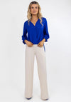Kate & Pippa Tia V-Neck High Low Blouse, Royal Blue
