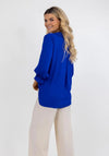 Kate & Pippa Tia V-Neck High Low Blouse, Royal Blue