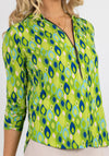 Kate & Pippa Printed Zip Top, Green