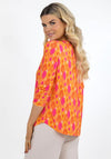 Kate & Pippa Printed Zip Top, Orange Pink