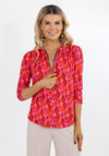 Kate & Pippa Printed Zip Top, Pink Coral