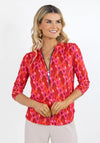 Kate & Pippa Printed Zip Top, Pink Coral