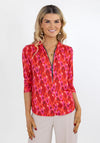 Kate & Pippa Printed Zip Top, Pink Coral