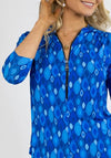 Kate & Pippa Printed Zip Top, Royal Blue