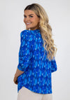 Kate & Pippa Printed Zip Top, Royal Blue