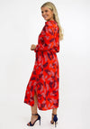 Kate & Pippa Capri Leaf Print Midi Dress, Orange Multi